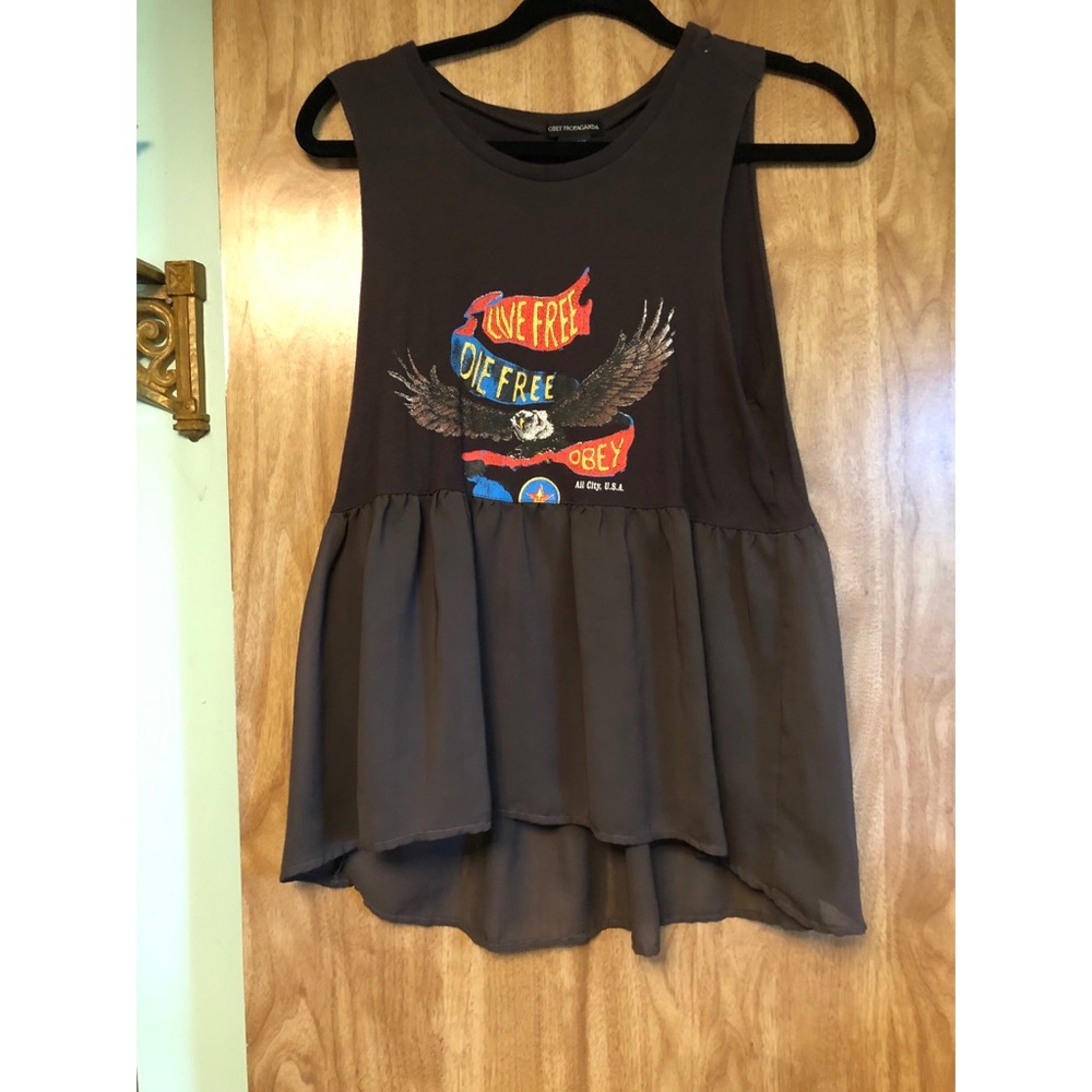 OBEY graphic tee babydoll top